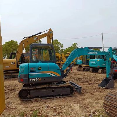 6T Used Sunward SWE60E Escavatore idraulico Crawler Backhoe Mini Escavatore con secchio 0.5M3