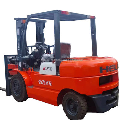 Grande carrello elevatore diesel Heli K50 con larghezza di forchetta 3m e lunghezza di forchetta 2m in spedizione gratuita
